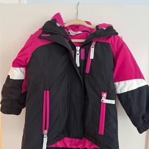 Lands' End Kids Puffer Jacket in Pink and Black